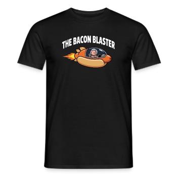 Bacon Blaster : design drôle de fusée Space Pig - T-shirt homme - noir - Devant - AI Model Male 178 light (178cm)