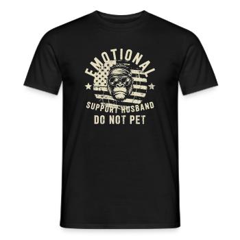 Emotional Support Husband Do Not Pet - Men's T-Shirt - black - Front - AI Model Male 178 light (178cm)