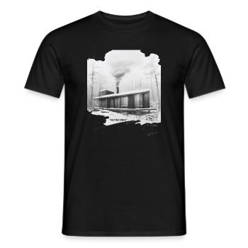 Silent Winter Modern Cabin - Men's T-Shirt - black - Front - AI Model Male 178 light (178cm)
