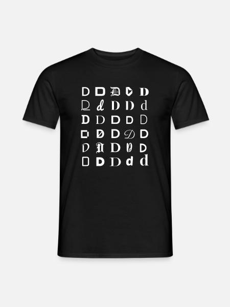 D-Glyphenparade: Vielfältige Schriftart D-Buchstaben - Männer T-Shirt - Schwarz