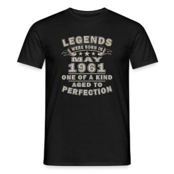 Legends mai 1961 : Unique vieilli - T-shirt homme - noir - Devant - AI Model Male 178 light (178cm)