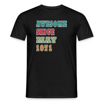 Awesome Since May 1971 - Men's T-Shirt - black - Front - AI Model Male 178 light (178cm)