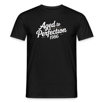 1986 Design für den 40 – Seit 40 Jahren - Männer T-Shirt - Schwarz - Vorne - AI Model Male 178 light (178cm)