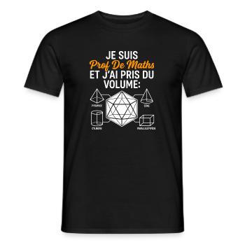 Prof de Maths Volume Humour - T-shirt homme - noir - Devant - AI Model Male 178 light (178cm)