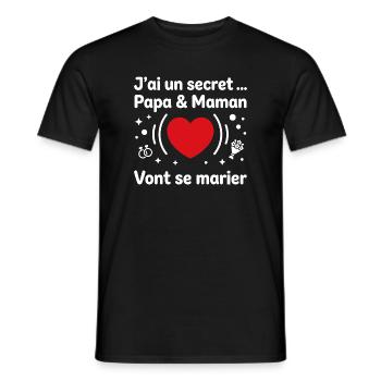 Papa et Maman vont se marier - T-shirt homme - noir - Devant - AI Model Male 178 light (178cm)