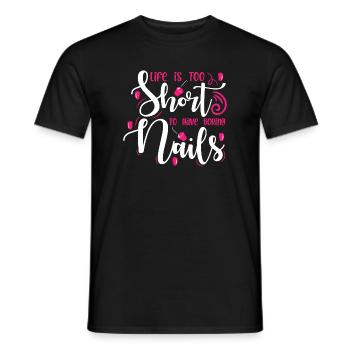 Nail Designer Nail Designer Cosmetics Nail Salon - Men's T-Shirt - black - Front - AI Model Male 178 light (178cm)
