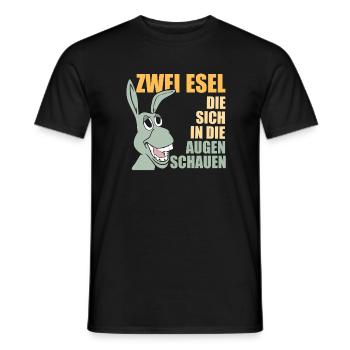 Zwei Esel die sich in die Augen schauen - Männer T-Shirt - Schwarz - Vorne - AI Model Male 178 light (178cm)
