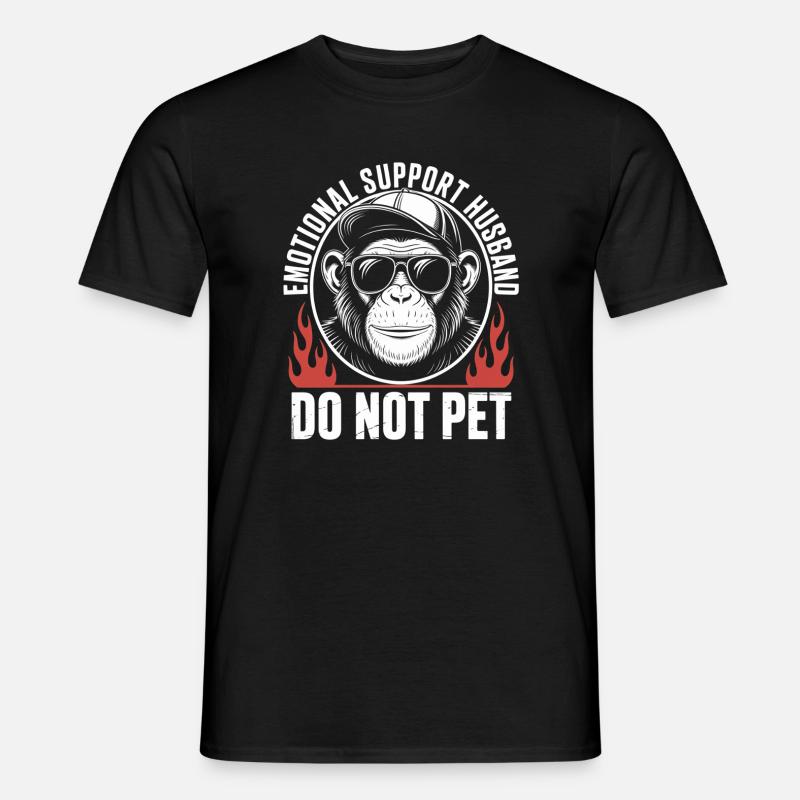 Emotional Support Husband Monkey - Men's T-shirt - black