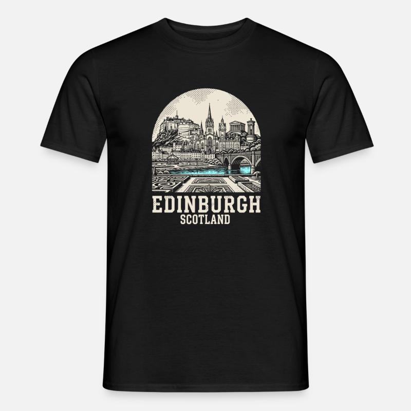 Edinburgh Skyline Blue River - Men's T-shirt - black