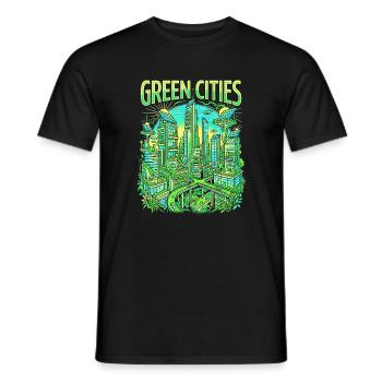 Green City Gardening - Men's T-Shirt - black - Front - AI Model Male 178 light (178cm)