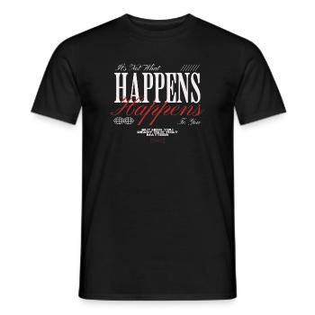 Happens: Timing zeigt Chance - Männer T-Shirt - Schwarz - Vorne - AI Model Male 178 light (178cm)