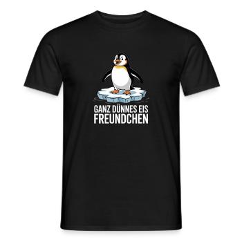  Ganz Dünnes Eis Freundchen Lustiger Pinguin - Männer T-Shirt - Schwarz - Vorne - AI Model Male 178 light (178cm)