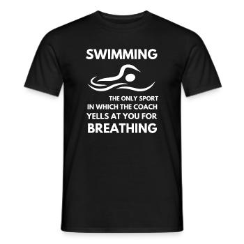 Lustiger Schwimm- und Atemkampf - Männer T-Shirt - Schwarz - Vorne - AI Model Male 178 light (178cm)