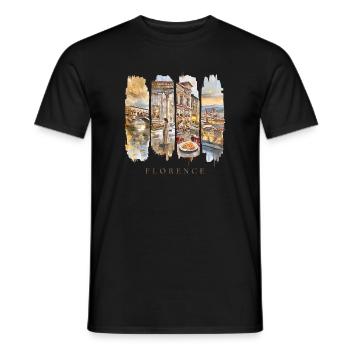 Florence Vacation Travel – Italy Art City Trip - Men's T-Shirt - black - Front - AI Model Male 178 light (178cm)