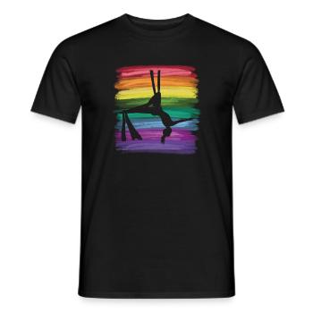Vertikaltuch Vintage Luftakrobatik Aerial Silk - Männer T-Shirt - Schwarz - Vorne - AI Model Male 178 light (178cm)