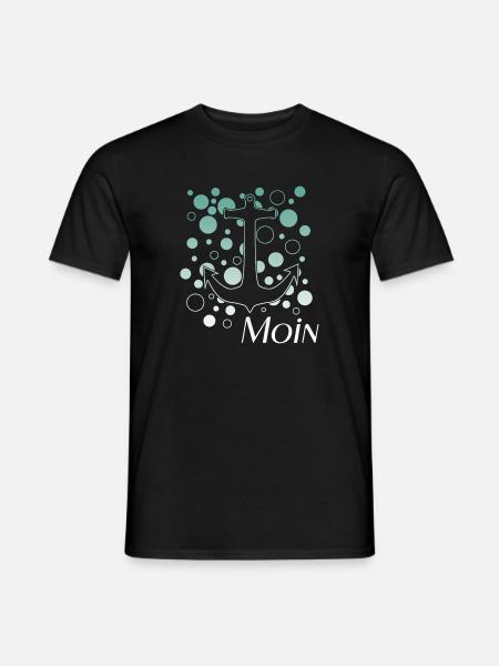 Anker mit Blasen Moin Design - Männer T-Shirt - Schwarz