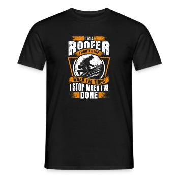 Endurance Motif: Never Listen to Roofers - Men's T-Shirt - black - Front - AI Model Male 178 light (178cm)
