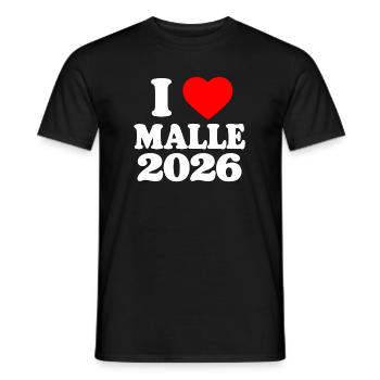 I love Malle 2026 - Men's T-Shirt - black - Front - AI Model Male 178 light (178cm)