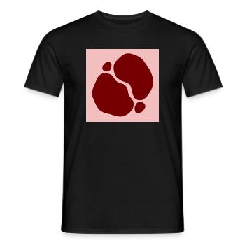 Red Organic Shapes Design - Men's T-Shirt - black - Front - AI Model Male 178 light (178cm)