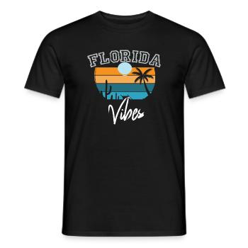 florida vibes Retro Florida - Men's T-Shirt - black - Front - AI Model Male 178 light (178cm)