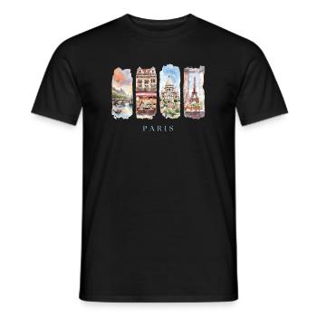 Paris Holidays Travel – City & Culture France - Men's T-Shirt - black - Front - AI Model Male 178 light (178cm)