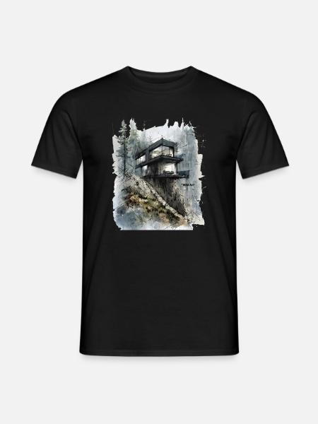 Waldglashütte auf der Klippe - Männer T-Shirt - Schwarz