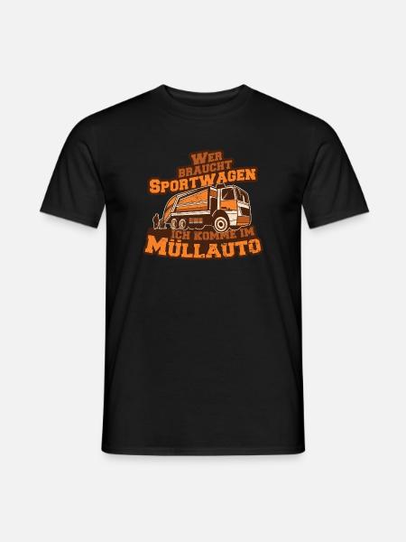 Müllauto Spruch - Männer T-Shirt - Schwarz