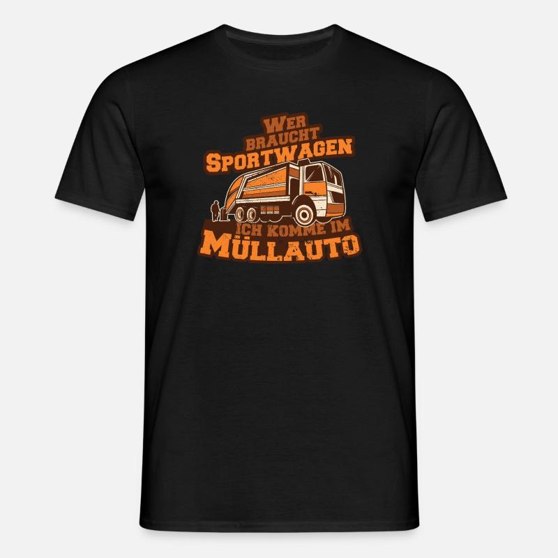 Müllauto Spruch - Männer T-Shirt - Schwarz