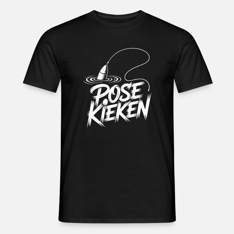 Angler Pose Design - Männer T-Shirt - Schwarz