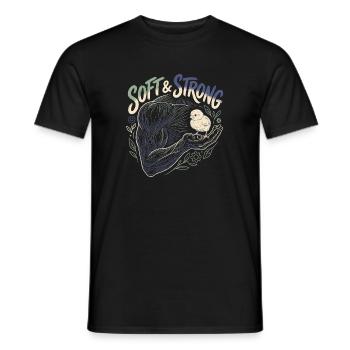Soft And Strong Men - Men's T-Shirt - black - Front - AI Model Male 178 light (178cm)
