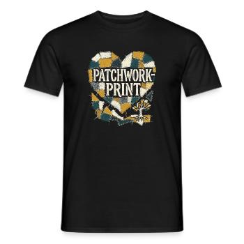 Impression patchwork - T-shirt homme - noir - Devant - AI Model Male 178 light (178cm)