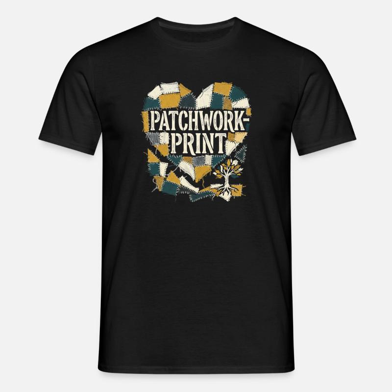 Impression patchwork - T-shirt Homme - noir