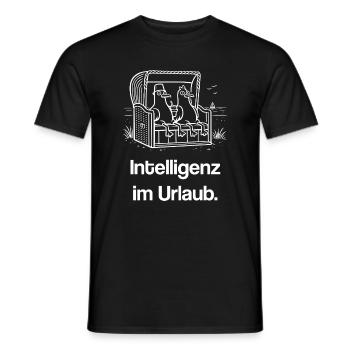 Möwen Intelligenz Urlaub Strandkorb witzig - Männer T-Shirt - Schwarz - Vorne - AI Model Male 178 light (178cm)