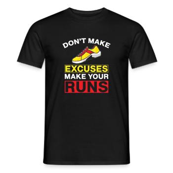 Running Don´t Make Excuses Marathon Runner Gift - Männer T-Shirt - Schwarz - Vorne - AI Model Male 178 light (178cm)