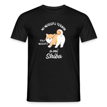 Shiba Inu Dog Therapy - Men's T-Shirt - black - Front - AI Model Male 178 light (178cm)