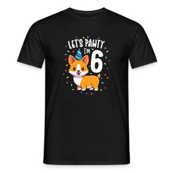 Corgi Birthday Party Confetti - Men's T-Shirt - black - Front - AI Model Male 178 light (178cm)