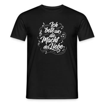 Ich bete an die Macht der Liebe - Lettering - Männer T-Shirt - Schwarz - Vorne - AI Model Male 178 light (178cm)