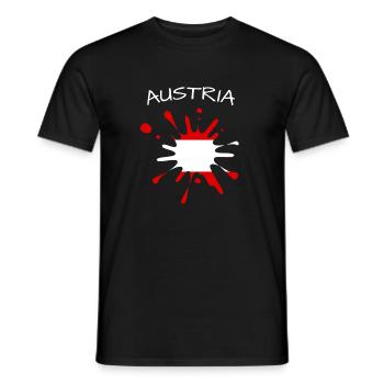 Éclaboussures de peinture du drapeau autrichien Kleks d’Autriche - T-shirt homme - noir - Devant - AI Model Male 178 light (178cm)