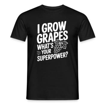Je cultive des raisins. Quel est ton super-pouvoir ? - T-shirt homme - noir - Devant - AI Model Male 178 light (178cm)