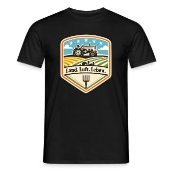 Land Luft Leben Traktor Schild - Männer T-Shirt - Schwarz - Vorne - AI Model Male 178 light (178cm)