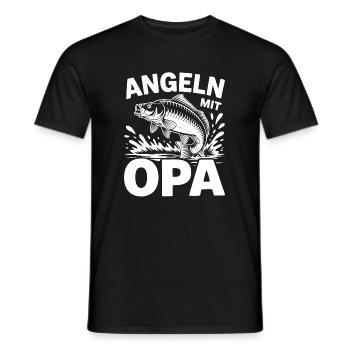 Angeln mit Opa – Fisch Motiv - Männer T-Shirt - Schwarz - Vorne - AI Model Male 178 light (178cm)
