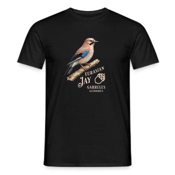 Eurasian Jay Eichelhäher Vogel Design - Männer T-Shirt - Schwarz - Vorne - AI Model Male 178 light (178cm)