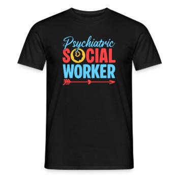 Travail social psychiatrique Quota pour travailleurs sociaux - T-shirt homme - noir - Devant - AI Model Male 178 light (178cm)