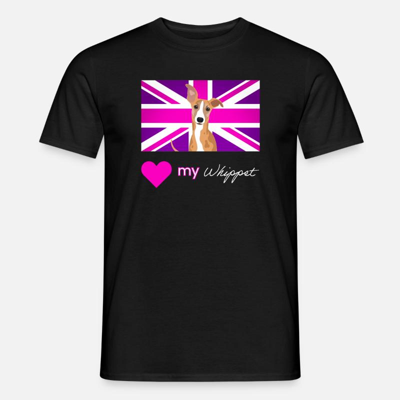 PURPLEWHIPPET (Weißer Text, Lebendig) - Männer T-Shirt - Schwarz