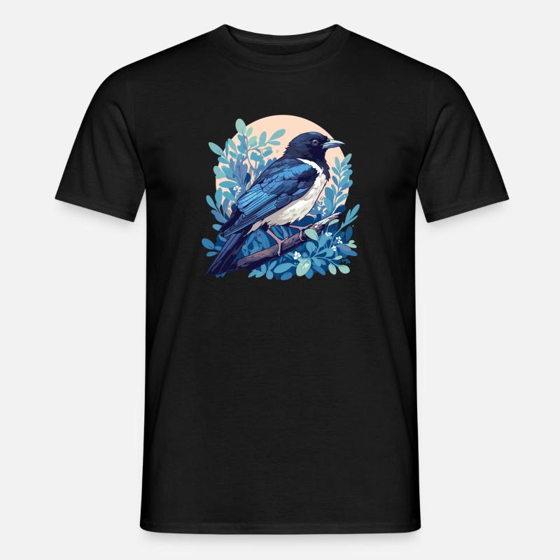 Elstern Elster - Männer T-Shirt - Schwarz