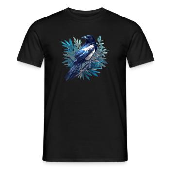 Elstern Elster - Männer T-Shirt - Schwarz - Vorne - AI Model Male 178 light (178cm)