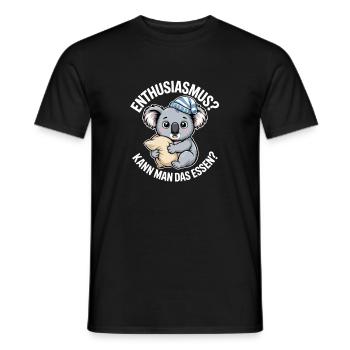 Enthusiasm you can eat tired koala - Men's T-Shirt - black - Front - AI Model Male 178 light (178cm)