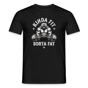 Plutôt en forme, un peu gros ours en haltérophilie - T-shirt homme - noir - Devant - AI Model Male 178 light (178cm)