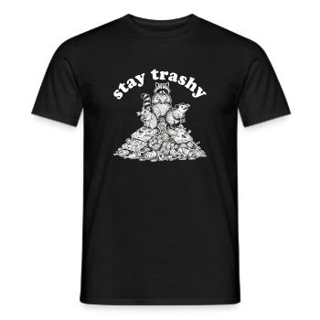 Stay Trashy Raccoon Opossum Skunk - Men's T-Shirt - black - Front - AI Model Male 178 light (178cm)