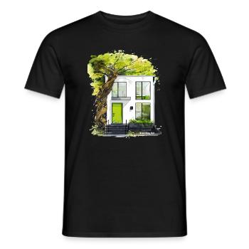 Ausweitung – Skizze der modernen Öko-Architektur - Männer T-Shirt - Schwarz - Vorne - AI Model Male 178 light (178cm)